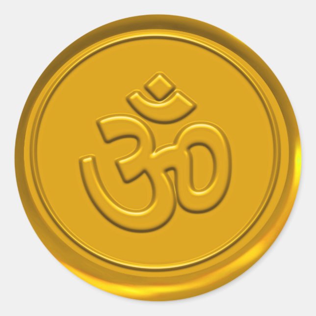 Sello de cera dorada Om (Anverso)