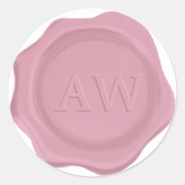 Sello de cera elegante de monograma rosado rosado