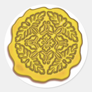 Sello de cera falsa, amarillo