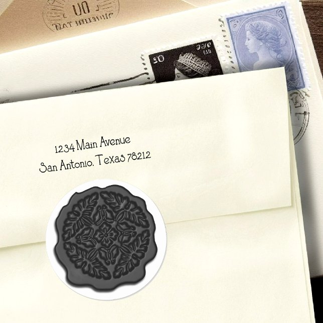 Sello de cera falsa, negro (Subido por el creador)