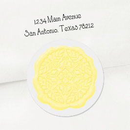 Sello de cera falso, amarillo limón