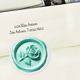 Sello de cera falso Aqua Rose 2 Impresión profunda