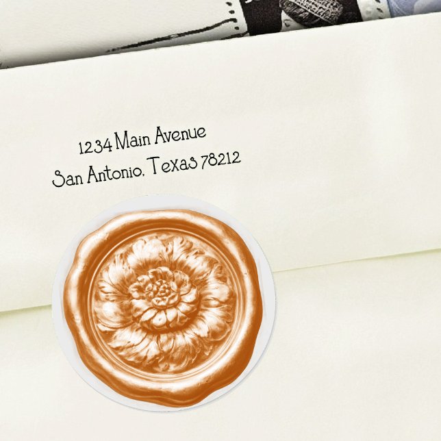 Sello de cera falso peonía melocotón (Subido por el creador)