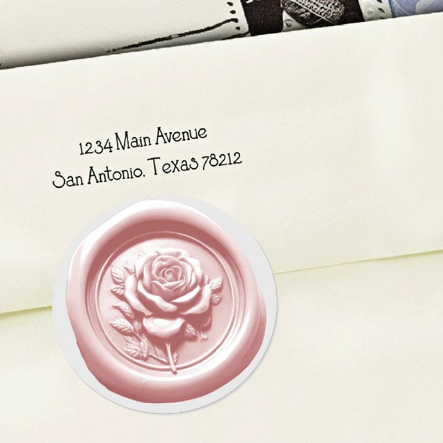 Sello de cera falso rosa rosa impresión profunda (Subido por el creador)