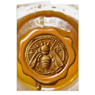 Sello de cera marrón amarillo de abeja melífera