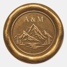 Sello de cera personalizado de montaña, antiguo
