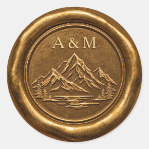 Sello de cera personalizado de montaña, antiguo 