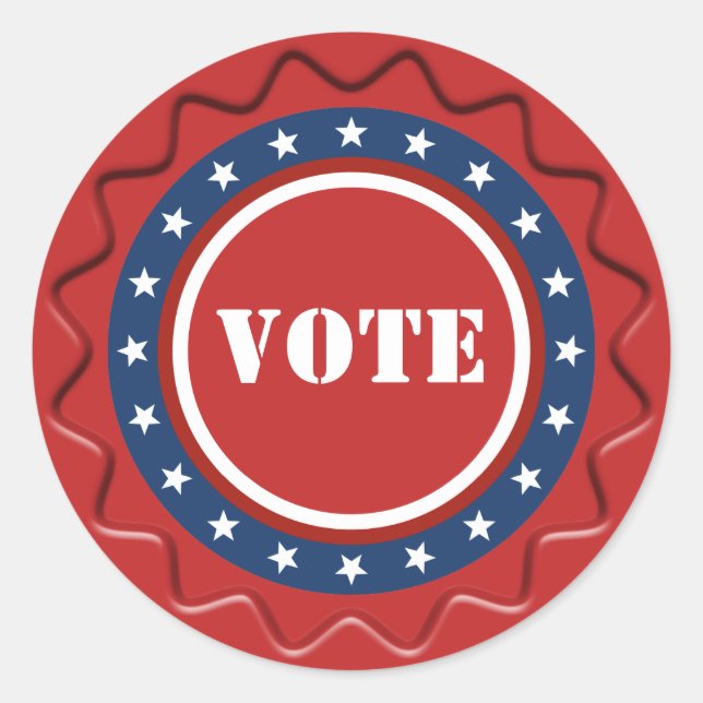 Sello de cera roja de Rótulo de voto patriótico am (Anverso)