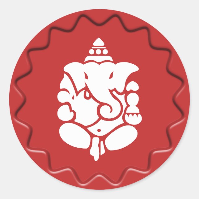 Sello de cera roja del Rótulo Ganesha (Anverso)