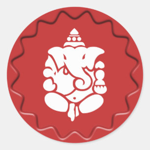 Sello de cera roja del Rótulo Ganesha
