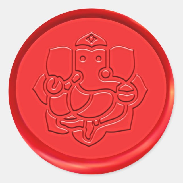 Sello de cera roja del Rótulo Ganesha (Anverso)