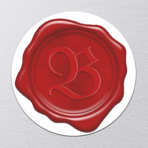 Sello de cera roja monograma personalizado