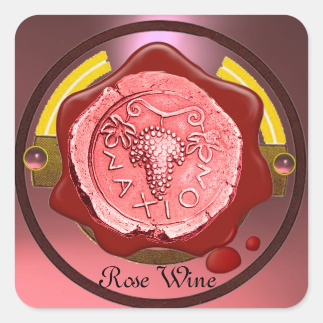 SELLO DE CERCA DE CERO ROJO DE VINO DE VINO ROSA (Anverso)