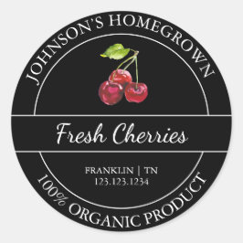 Sello de cerezo orgánico fresco del jardín de la c