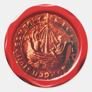 SELLO DE CERRADURA DE CERCA ROJA DE BARCO ANTIGUO