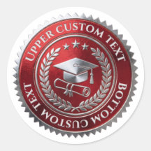 Sello de certificado de graduación de papel de alu