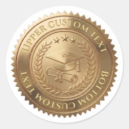 Sello de certificado de graduación de papel de oro