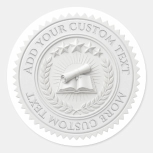 Sello de certificado de lámina de cera blanca edit