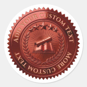 Sello de certificado de lámina roja 3D editable pe