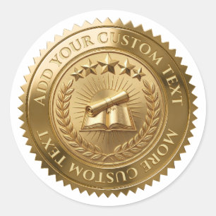 Sello de certificado de papel de oro editable en 3