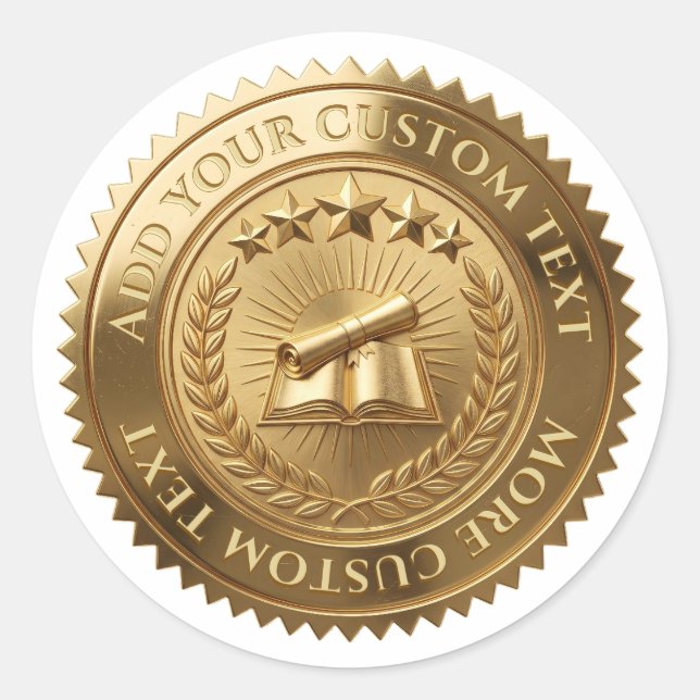 Sello de certificado de papel de oro editable en 3 (Anverso)