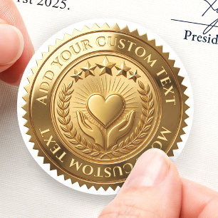 Sello de corazón de salud mental de caridad person