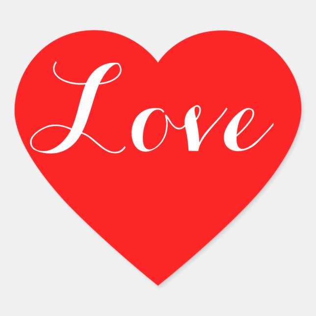 Sello de corazón rojo con amor en letras blancas (Anverso)