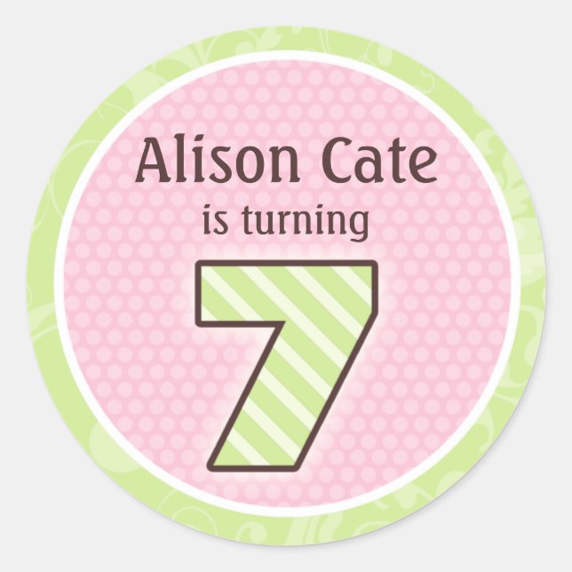 Sello de cumpleaños 7 personalizado (Anverso)