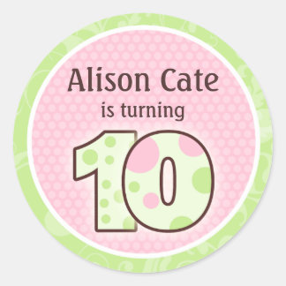 Sello de cumpleaños número 10 personalizado