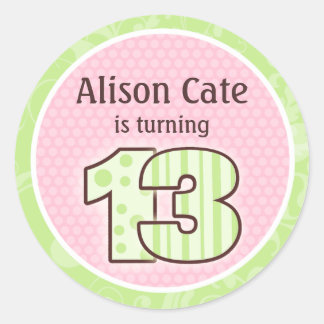 Sello de cumpleaños número 13 personalizado