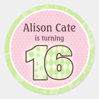 Sello de cumpleaños número 16 personalizado