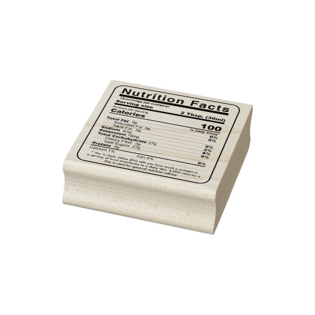 Sello de datos de nutrición editable de jarabe de  (Sello)