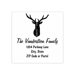 Sello de devolución de nombre de familia de ciervo