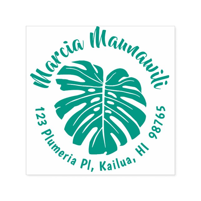 Sello de dirección circular de Hawaii Monstera Sel (Diseño)
