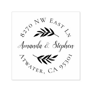 Sello de dirección de devolución de Boda de bifurc