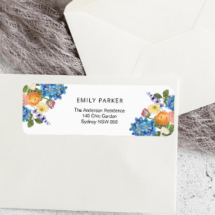 Sello de dirección de devolución de ducha de novia