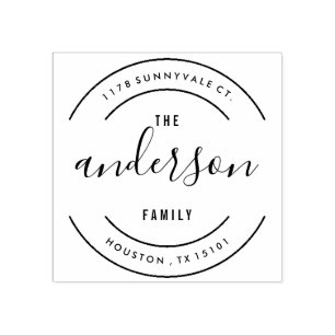 Sello de dirección de devolución de familia de tod