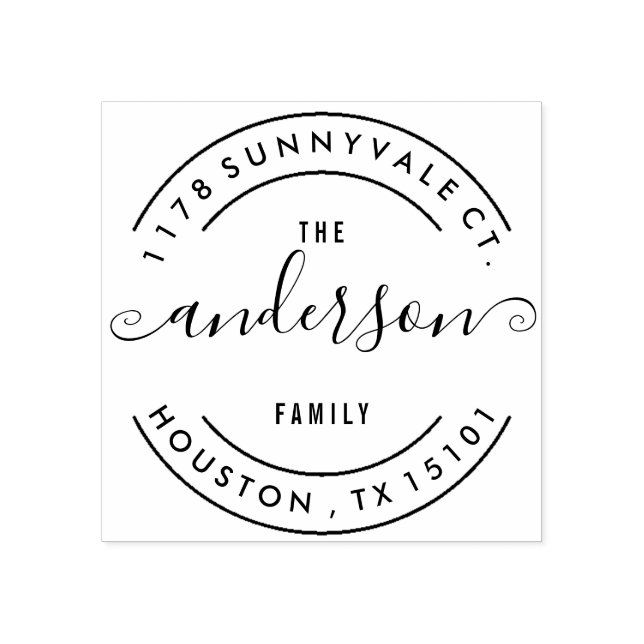 Sello de dirección de devolución de familia de tod (Impresión)