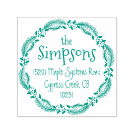 Sello de dirección de devolución de familia Wreath