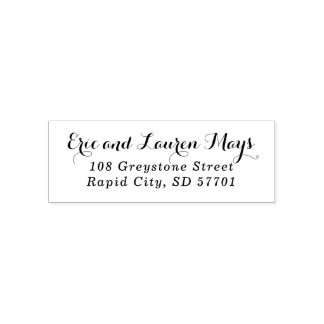 Sello de dirección de devolución de guión con esti