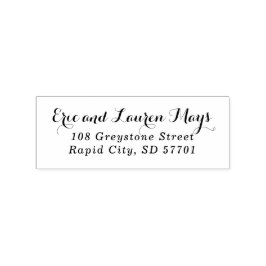 Sello de dirección de devolución de guión con esti