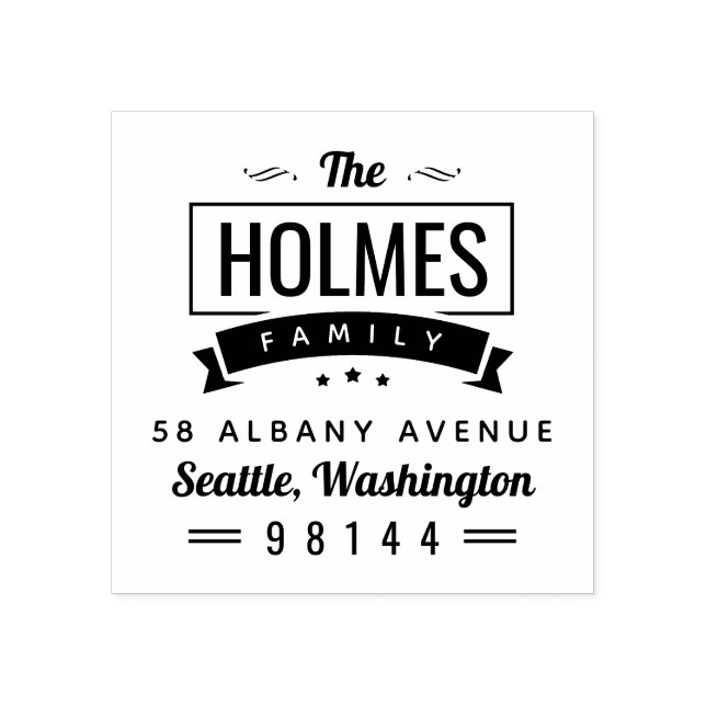 Sello de dirección de devolución de la insignia ru (Impresión)