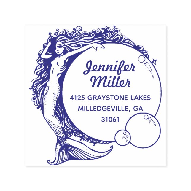 Sello de dirección de devolución de la sirena vint (Diseño)