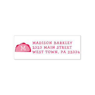 Sello de dirección de devolución de niños de tacos