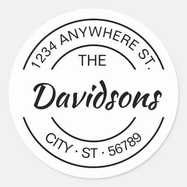 Sello de dirección de devolución de nombre de fami (Anverso)