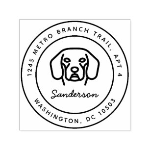 Sello de dirección de devolución de perro Beagle