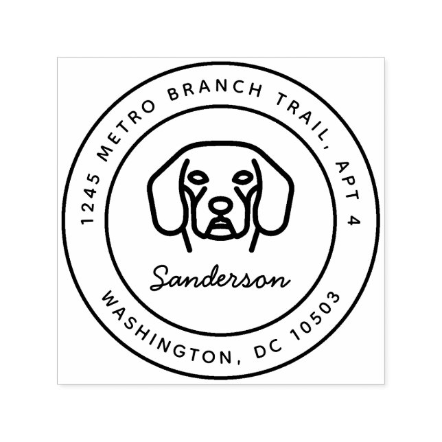 Sello de dirección de devolución de perro Beagle (Diseño)