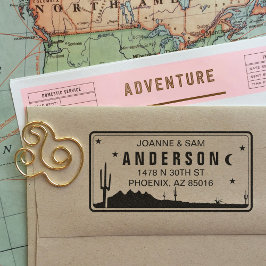 Sello de dirección de devolución de placa de licen