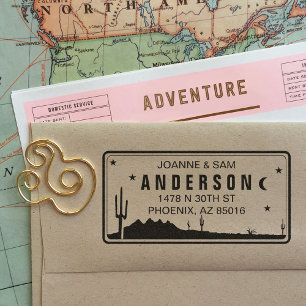 Sello de dirección de devolución de placa de licen