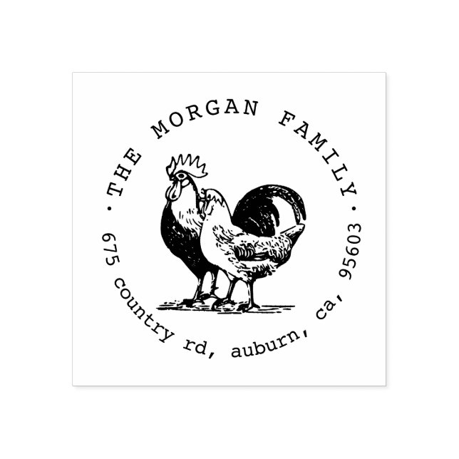 Sello de dirección de devolución de pollo de orige (Impresión)